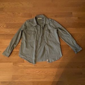 Hollister slightly distressed rugged green jacket top